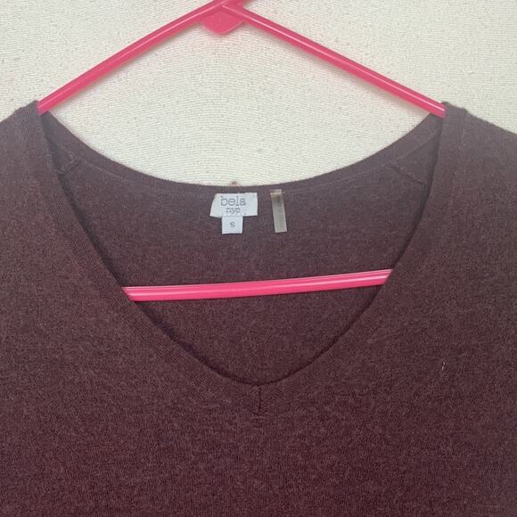 Bela NYC womens small burgundy long sleeve sweater wool soft casual - Picture 4 of 8